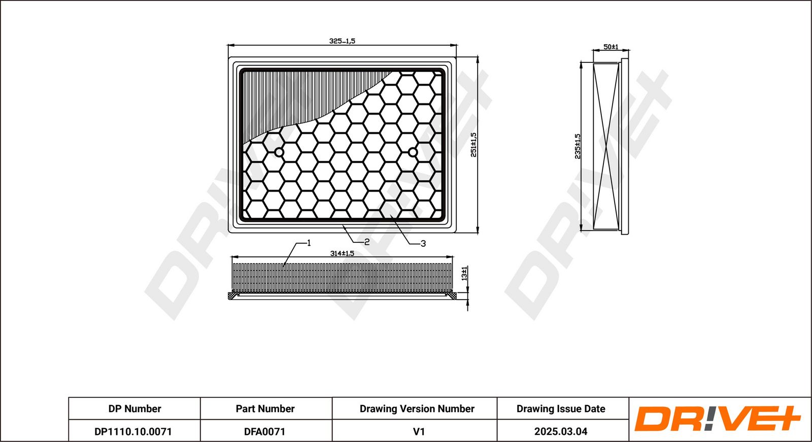 Filtru aer Dr!ve+ DP1110.10.0071