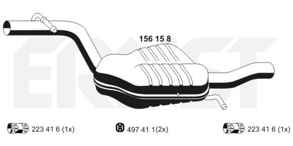 Tłumik środkowy ERNST 156158
