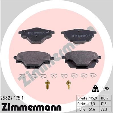 Sada brzdových platničiek kotúčovej brzdy ZIMMERMANN 25827.175.1