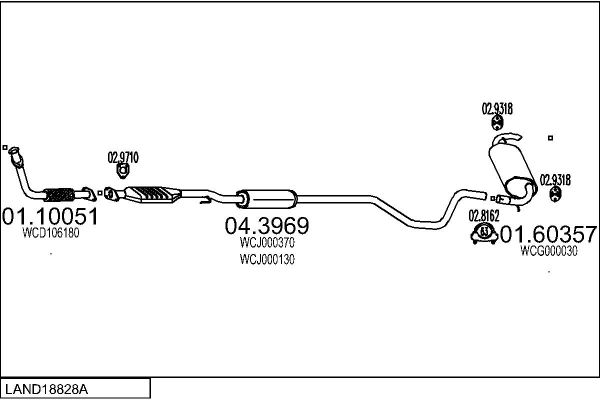 Układ wydechowy MTS LAND18828A055968