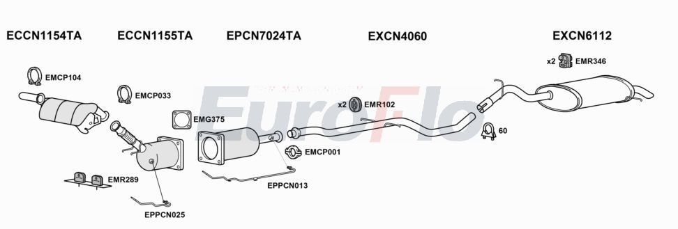 Układ wydechowy EUROFLO CNC520D2001B