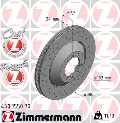 Brzdový kotouč ZIMMERMANN 460.1550.70