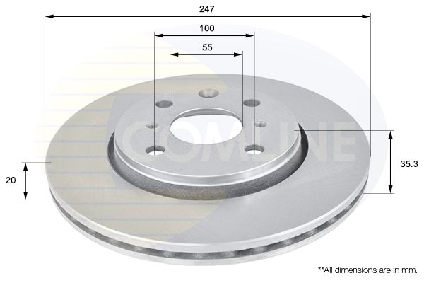 Tarcza hamulcowa COMLINE ADC1561V
