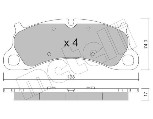 set placute frana,frana disc METELLI 22-1255-0