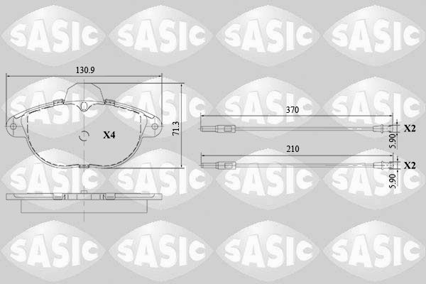 Zestaw klocków hamulcowych, hamulce tarczowe SASIC 6210068