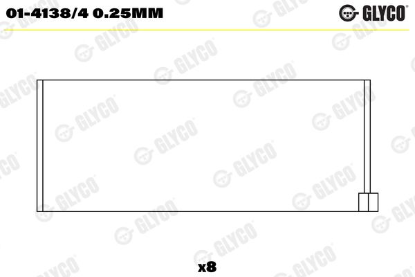 Ojničné lożisko GLYCO 01-4138/4 0.25mm