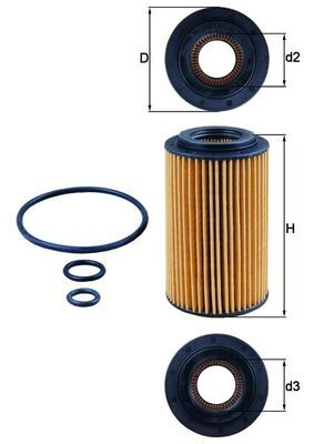 Olejový filter MAHLE OX 153/7D2
