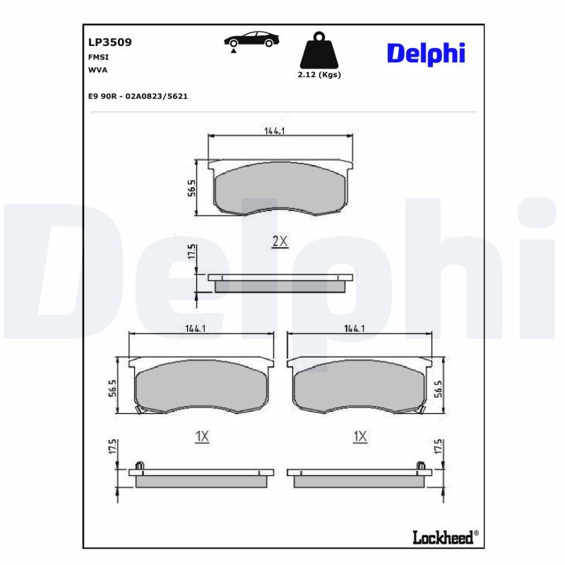 set placute frana,frana disc DELPHI LP3509