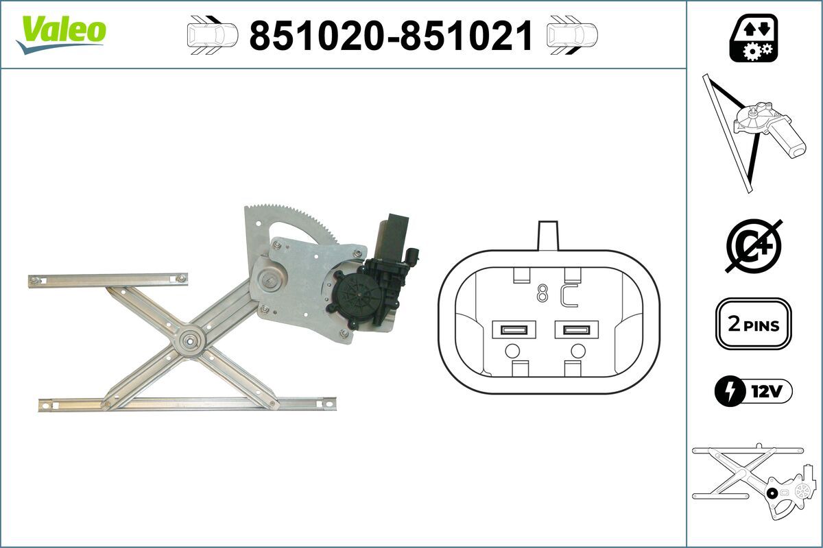 Mecanism actionare geam VALEO 851020