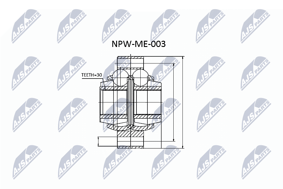 Zestaw przegubu, wał napędowy NTY NPW-ME-003