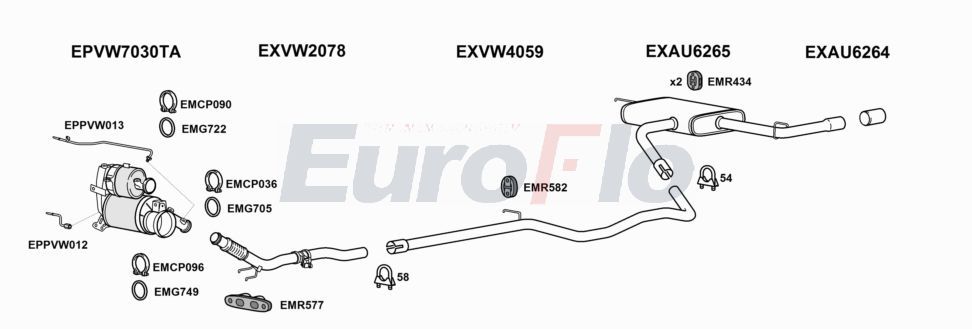 Układ wydechowy EUROFLO AUA316D2001B