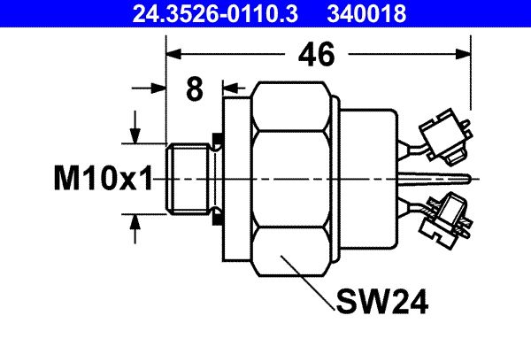 Włącznik świateł STOP ATE 24.3526-0110.3