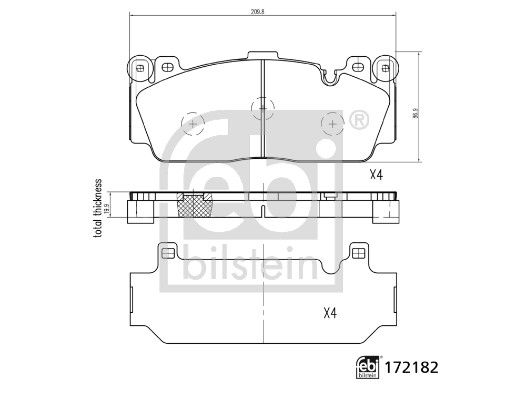 Levně Sada brzdových destiček, kotoučová brzda FEBI BILSTEIN 172182