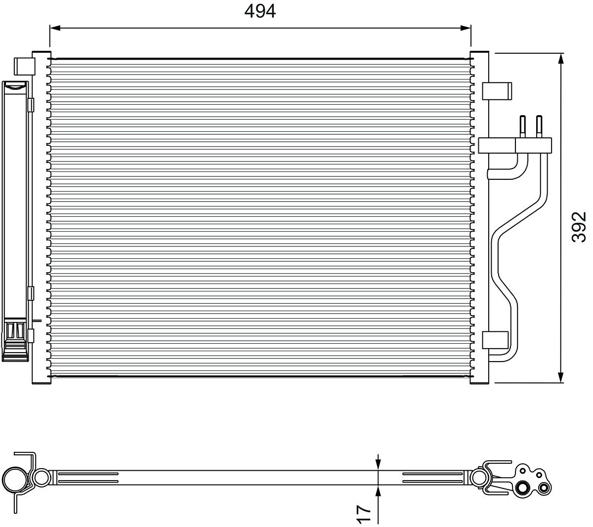 Condensator, climatizare VALEO 814396