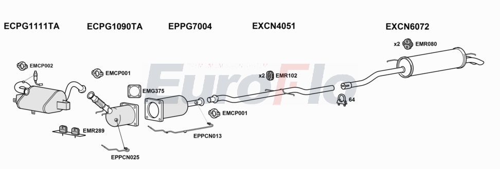 Układ wydechowy EUROFLO CNC520D3008A00