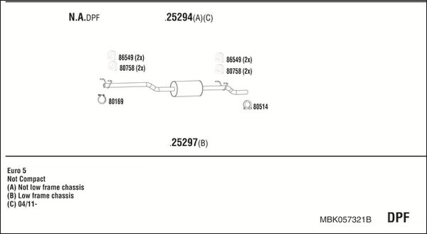 Układ wydechowy WALKER MBK057321B