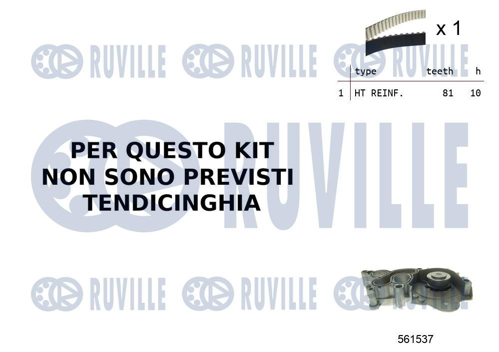 Pompa wodna + zestaw paska rozrządu RUVILLE 55B0044