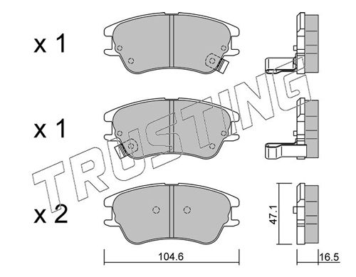 Zestaw klocków hamulcowych, hamulce tarczowe TRUSTING 518.0
