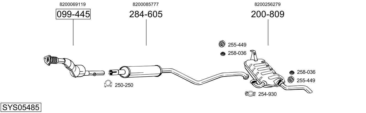 Układ wydechowy BOSAL SYS05485