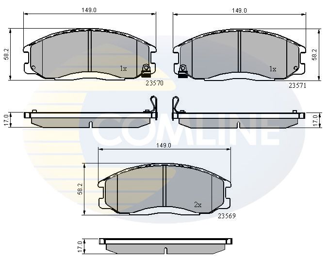 Zestaw klocków hamulcowych, hamulce tarczowe COMLINE CBP3938
