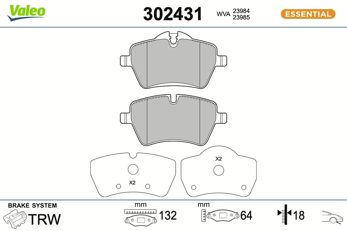 Комплект тормозных колодок, дисковый тормоз