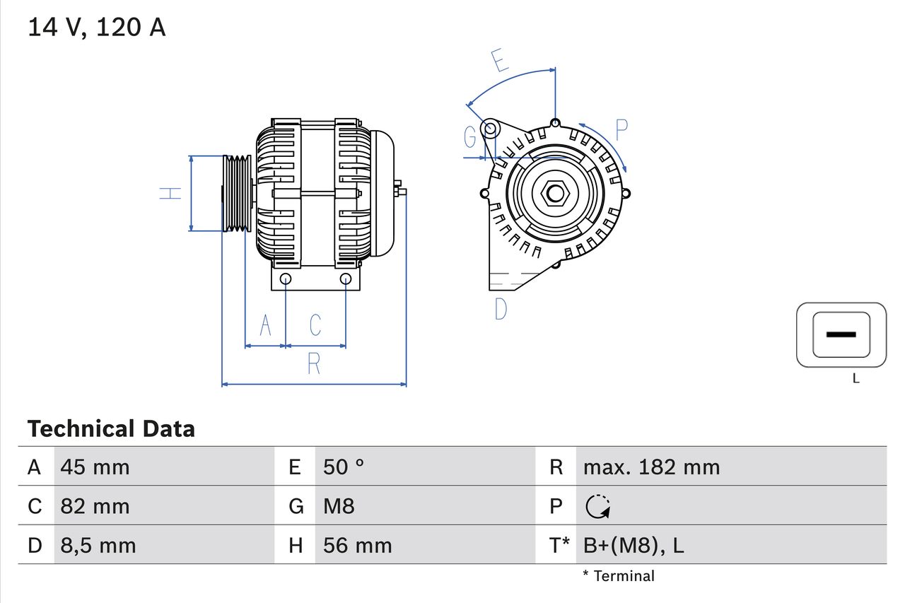 Alternátor BOSCH 0 986 041 150