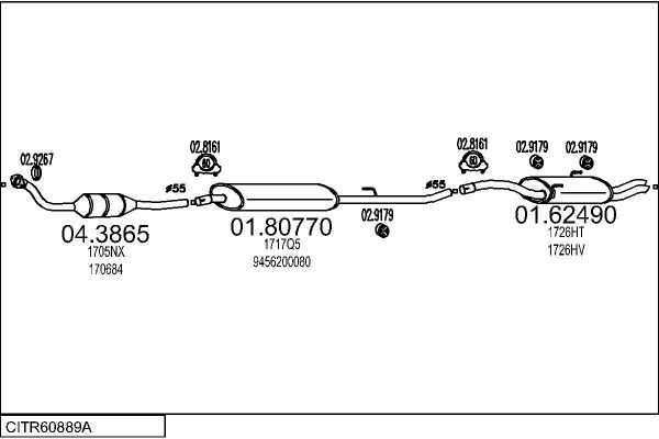 Układ wydechowy MTS CITR60889A015090