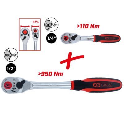 Set clichete reversibile KS TOOLS 935.0002