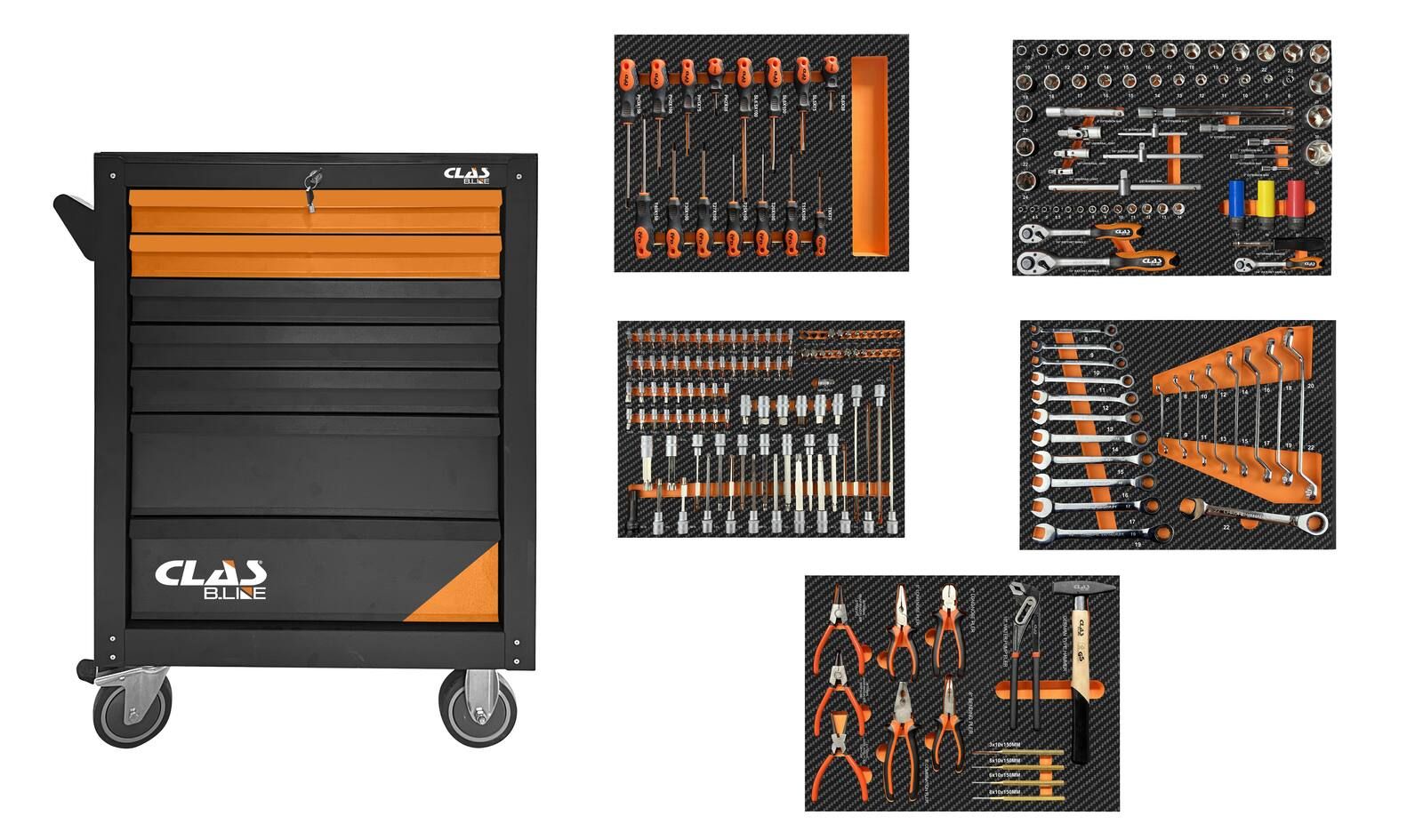 SERVANTE 7 TIROIRS + 214 OUTILS