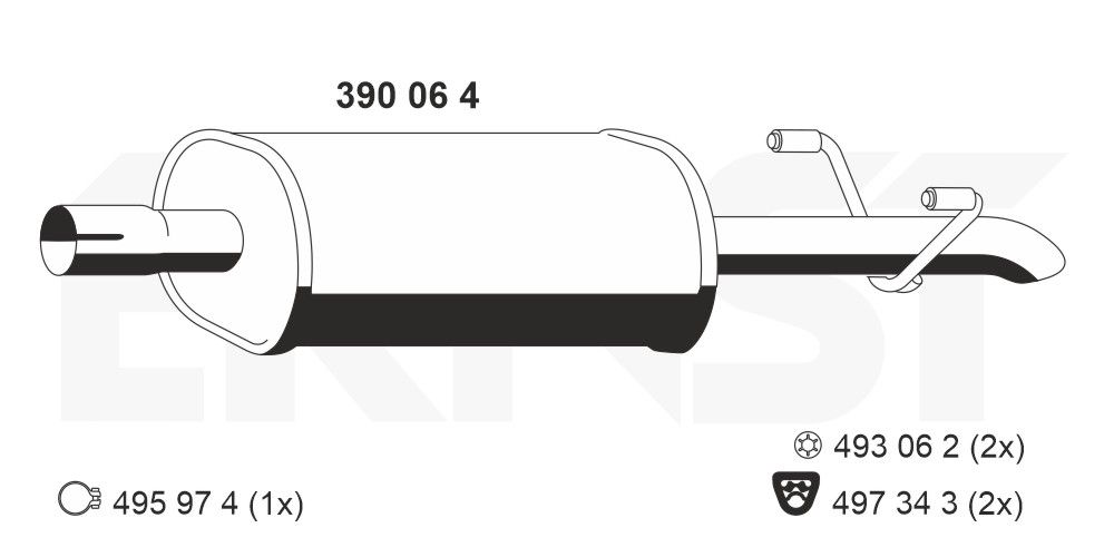 Levně Střední tlumič výfuku ERNST 390064