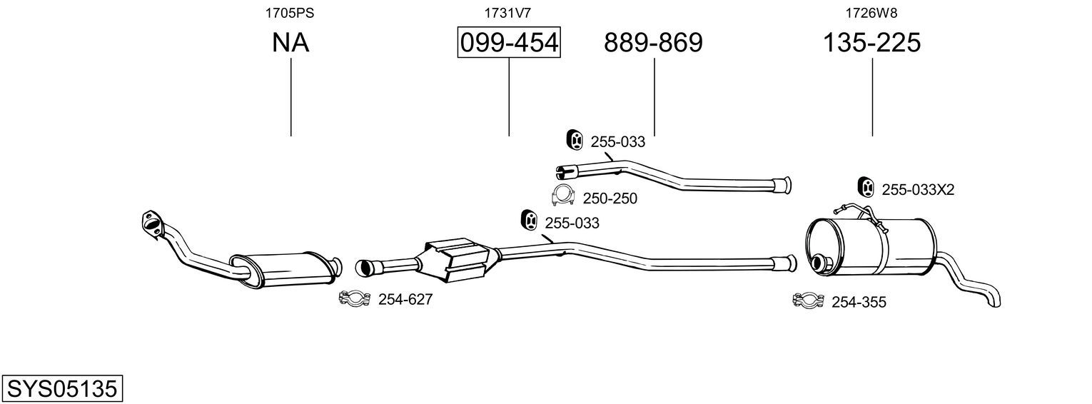 Układ wydechowy BOSAL SYS05135