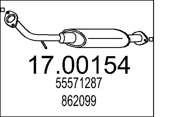 Filtr sadzy / filtr cząstek stałych, układ wydechowy MTS 55571287