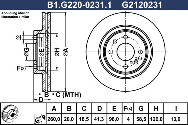 Tarcza hamulcowa GALFER B1.G220-0231.1