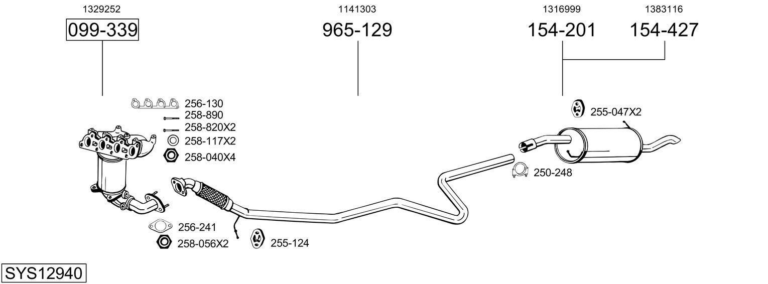Układ wydechowy BOSAL SYS12940