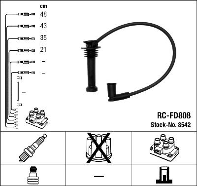 Sada kabelů pro zapalování NGK RC-FD808