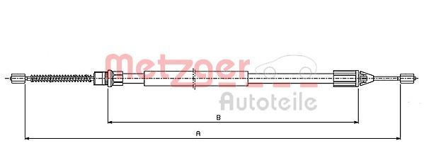 Cięgło, hamulec postojowy METZGER AUTOTEILE 10.6542
