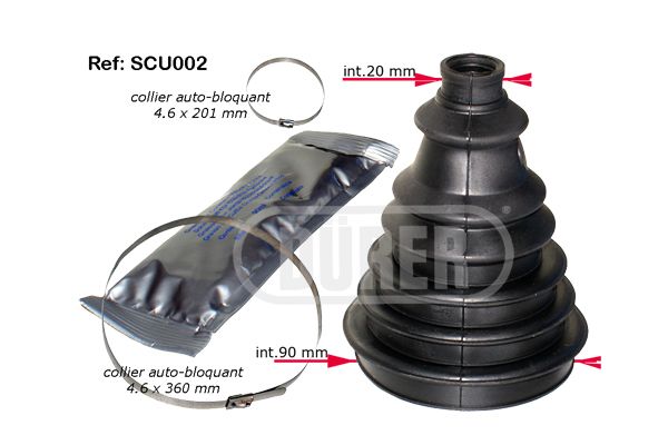 Joint-soufflet, arbre de commande