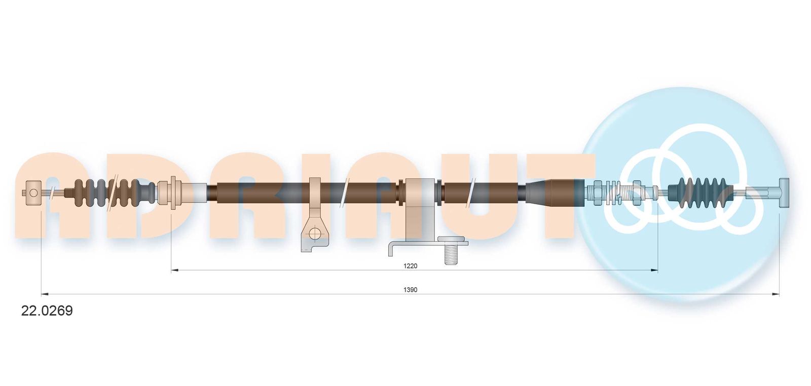 Cablu, frana de parcare ADRIAUTO 22.0269