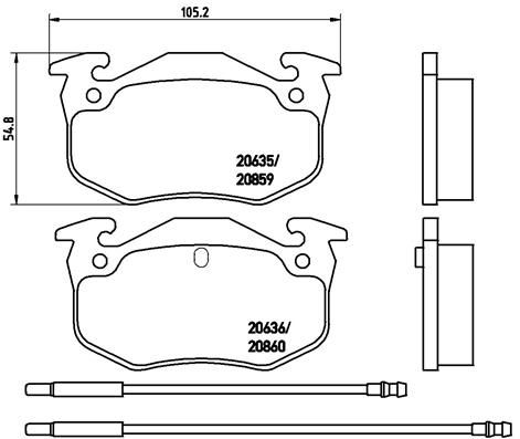Zestaw klocków hamulcowych, hamulce tarczowe BREMBO P 61 029