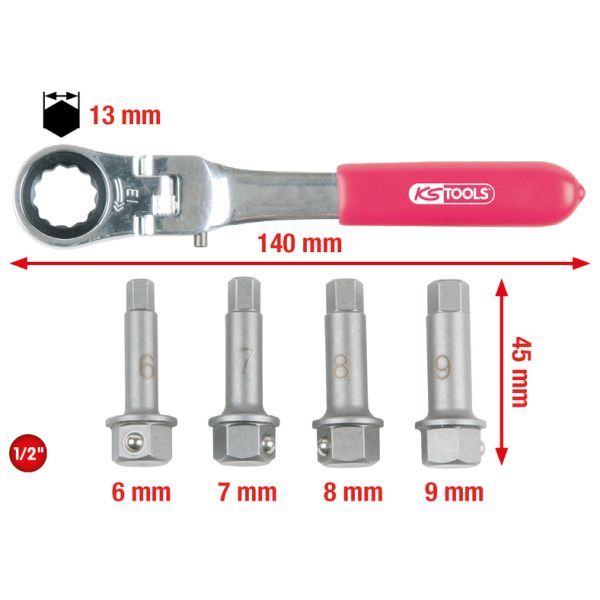 Cap chei tubulare etrier frana KS TOOLS 918.3500