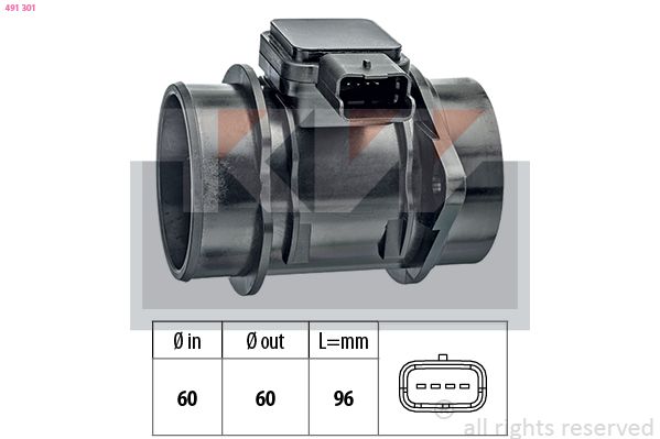 Przepływomierz masowy powietrza KW 491 301