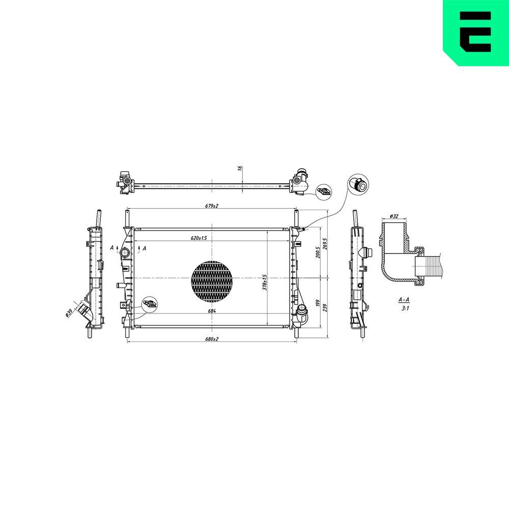 Radiator, racire motor ERA 673477