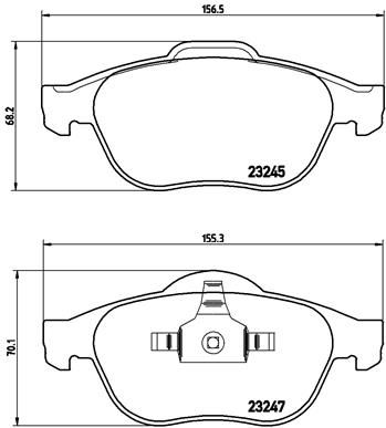 Zestaw klocków hamulcowych, hamulce tarczowe BREMBO P 68 030