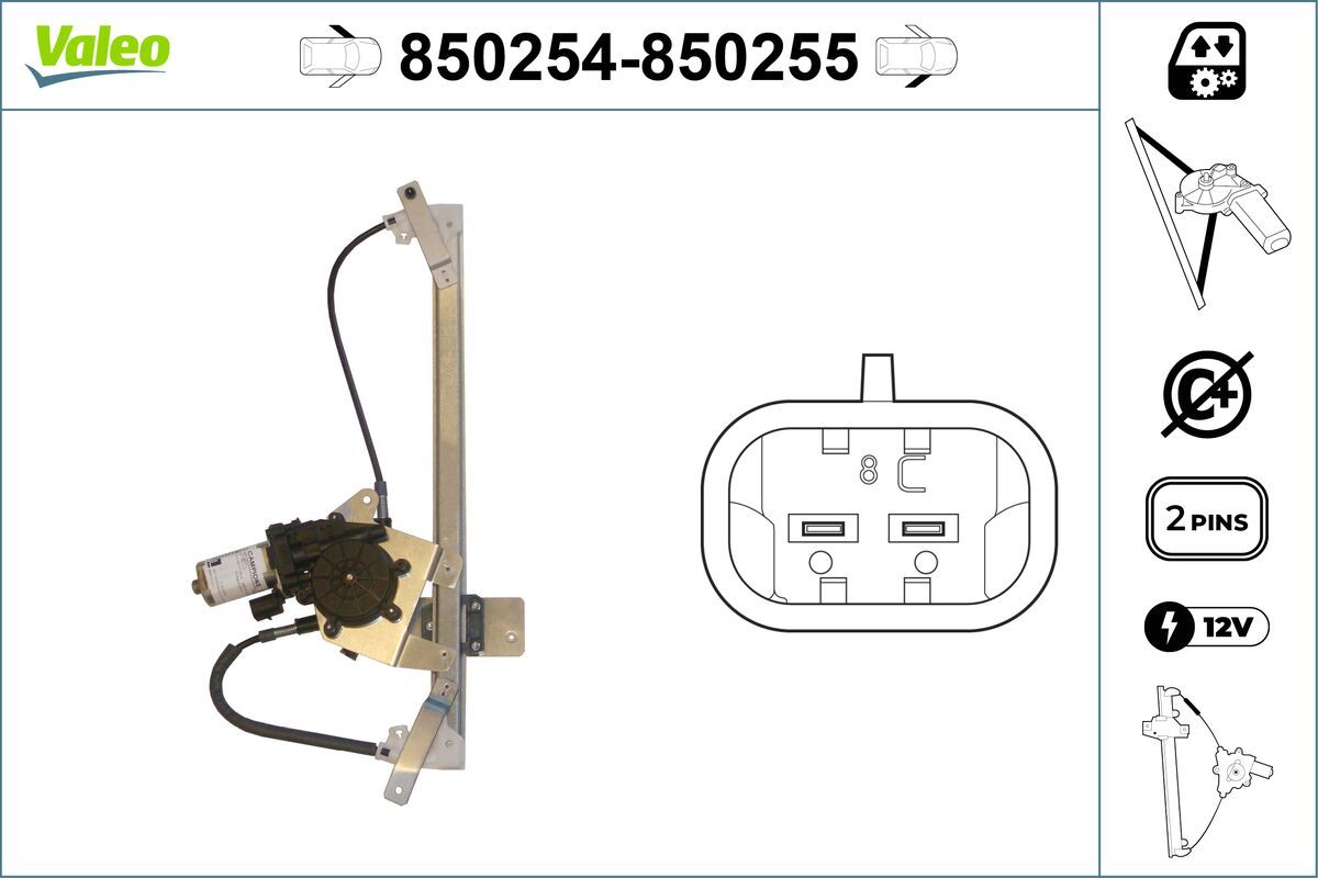 Mecanism actionare geam VALEO 850254