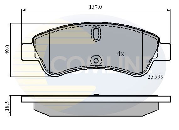 Zestaw klocków hamulcowych, hamulce tarczowe COMLINE CBP01033