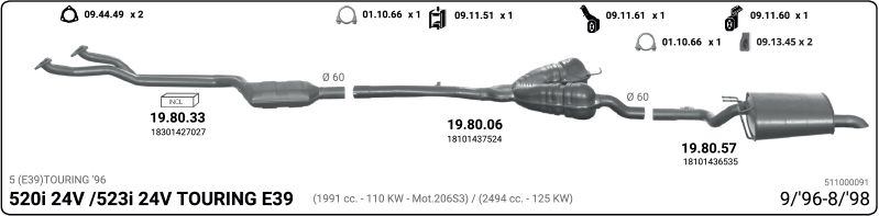 Układ wydechowy IMASAF 511000091