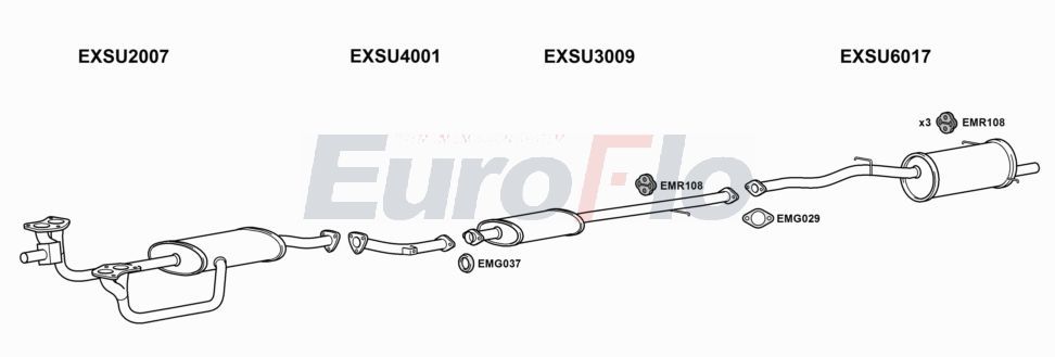 Układ wydechowy EUROFLO SULEG182001A00
