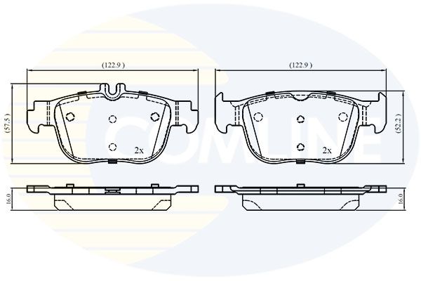 Zestaw klocków hamulcowych, hamulce tarczowe COMLINE CBP02868