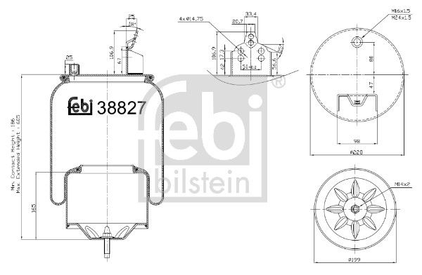 Burduf, suspensie pneumatica FEBI BILSTEIN 38827