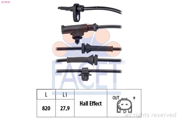 senzor,turatie roata FACET Made in Italy - OE Equivalent 21.0135
